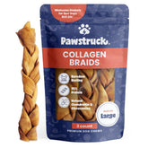 Pawstruck Natural Large Beef Collagen Braids pack – long-lasting chew for dogs
