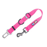 Pawtitas dog seat belt pink buckle ensures secure car rides.