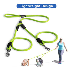 Pawtitas dual-coupler leash zero-point-five-inch diameter for sturdy yet comfortable handling.