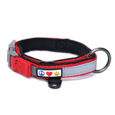 Pawtitas Lumberjack padded martingale collar small red close-up showing neoprene padding for comfort