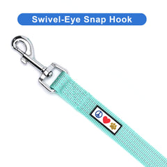 Pawtitas teal dog leash in use at park demonstrates secure control and comfortable grip