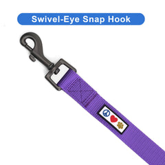 Pawtitas XS purple leash with phone embroidery for emergency contact