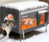 Pawtners 26inch heated cat house exterior provides durable weatherproof shelter for outdoor cats.