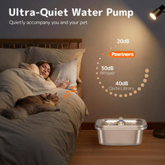 Pawtners cat water fountain activated carbon filter removes odors, improves taste.