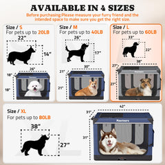 Pawtners collapsible dog crate setup in living room with breathable mesh for easy supervision.