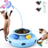 Pawtners interactive cat toy butterfly rotation engages indoor cats with fluttering visuals