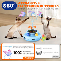 Pawtners feather toy with LEDs sparks hunting instincts and play