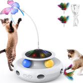 Pawtners interactive cat toy flutter butterfly with neon LEDs, encouraging active indoor play.