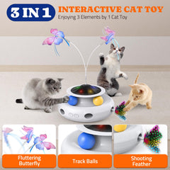 Pawtners interactive cat toy trackball in motion, sparking chasing and exercise.