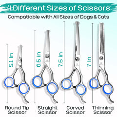 Pawtrim straight scissors closeup enabling exact trimming during grooming