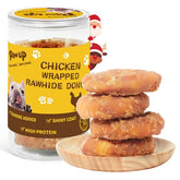 PAWUP chicken-wrapped rawhide donut for large dogs shows a long-lasting chew option.