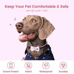 PawView pink NFC tag close-up for quick data access.