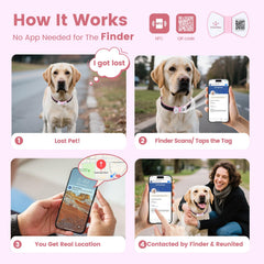 PawView pink QR code tag close-up enables instant location alerts.