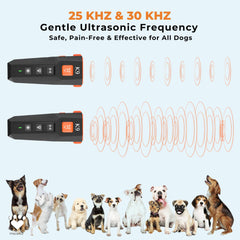 Pawwwz K9 bark deterrent ultrasonic emitter close-up demonstrates safe training cues