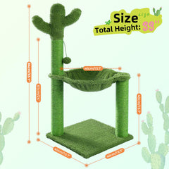 PAWZ Road cactus cat tree hammock lounge highlights spacious lounging.