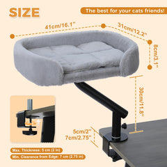 PAWZ Road cat desk bed 360-rotation demonstrates flexible positioning for quick access.