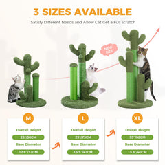PAWZ Road cactus posts provide varied scratching heights for cats