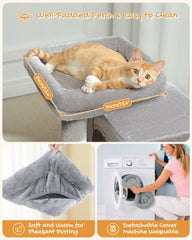 PAWZ Road cat tree dual condos providing private resting spaces