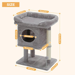 PAWZ Road cat tree private condo provides a private nap sanctuary.