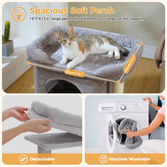 PAWZ Road cat tree with sisal posts satisfies scratching needs and protects furniture.
