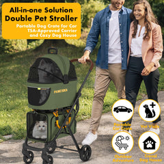 PAWZIDEA bottom expandable carrier expands space for comfortable pet lounging.