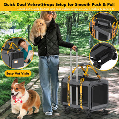 PAWZIDEA expandable carrier rear doors for easy access and airflow.