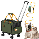 PAWZIDEA expandable pet carrier front view showing under-seat travel suitability for two cats