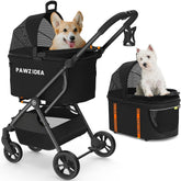 PAWZIDEA Pet Stroller exterior with 4-in-1 travel system for versatile pet transport.