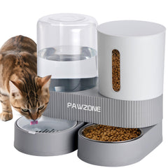 Pawzone automatic cat feeder gravity base grey keeps pets fed during travel and busy days