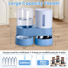 Pawzone gravity-fed water dispenser side view highlights hands-free refill.