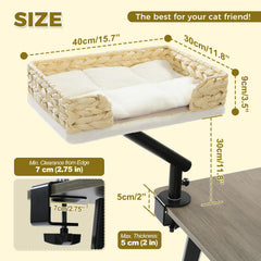 PAWZ Road cat desk bed with 360-degree rotation for flexible viewing and cuddling.
