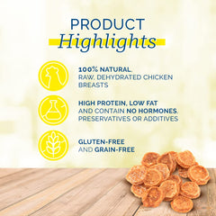 PCI Chicken Nibble raw-dehydrated chicken breast close-up shows single-ingredient protein.