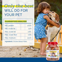 PCI Pet Center Inc. Chicken Breast Tenders raw appearance showing single-ingredient snack