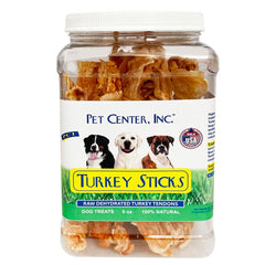 PCI Pet Center Turkey Sticks canister front view; premium all-natural treats