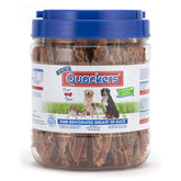 PCI Quackers 1lb duck-breast treat container keeps rewards fresh for training.