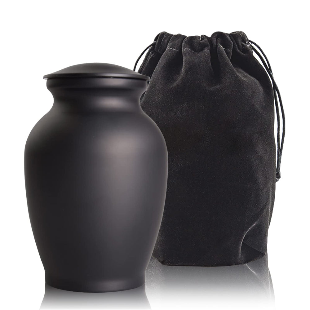 pcs memorial dog urn large black matte provides durable keepsake for cherished ashes.