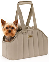 Pecute Dog Purse Carrier front view shows breathable mesh for cool travel.
