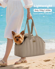 Pecute Dog Purse Carrier inside cushion provides soft cozy comfort.