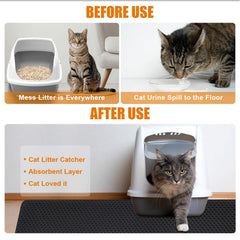 PCYIS Cat Litter Mat washable bottom layer for simple cleanup after messes