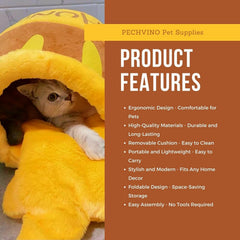 PECHVINO Honey Pot Cat Bed durable pet-safe materials ensure long-lasting use