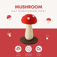 PECHVINO Mushroom Cat Scratching Post wrapped in sisal rope for satisfying scratching