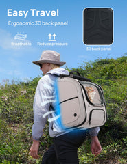 Pecute Cat Backpack 3D Back Panel demonstrates ergonomic support for the wearer