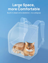 Pecute Cat Backpack Bubble Side View highlights ventilation for pet comfort
