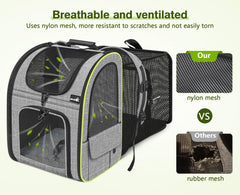 Pecute cat backpack ergonomic shoulder straps reduce shoulder fatigue during hikes