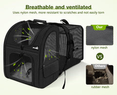 Pecute cat backpack ergonomic strap closeup showing padded support