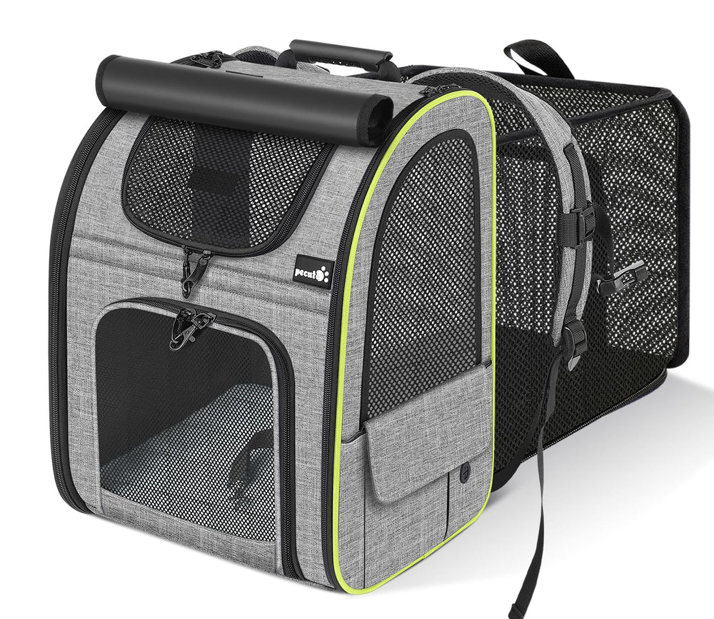 Pecute cat backpack expandable design provides extra space for comfortable travel