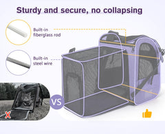 Pecute expandable design image shows wider back for extra space.