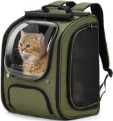 Pecute cat backpack front bubble shows spacious interior for comfortable travel with your pet.