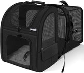 Pecute cat backpack front view shows breathable mesh for comfortable travel