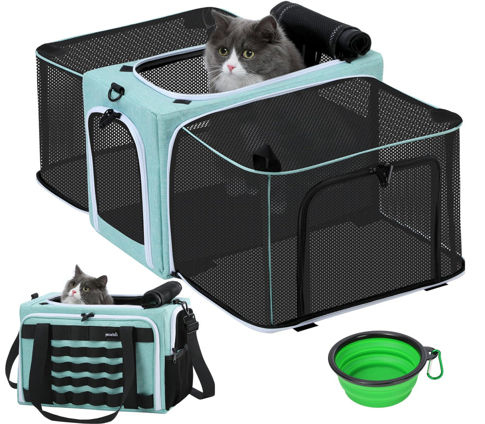 Pecute Cat Carrier Expandable airline-compatibility for safe travel on major airlines
